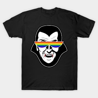 Gay Dracula Rainbow Sunglasses Vampire LGBT T-Shirt